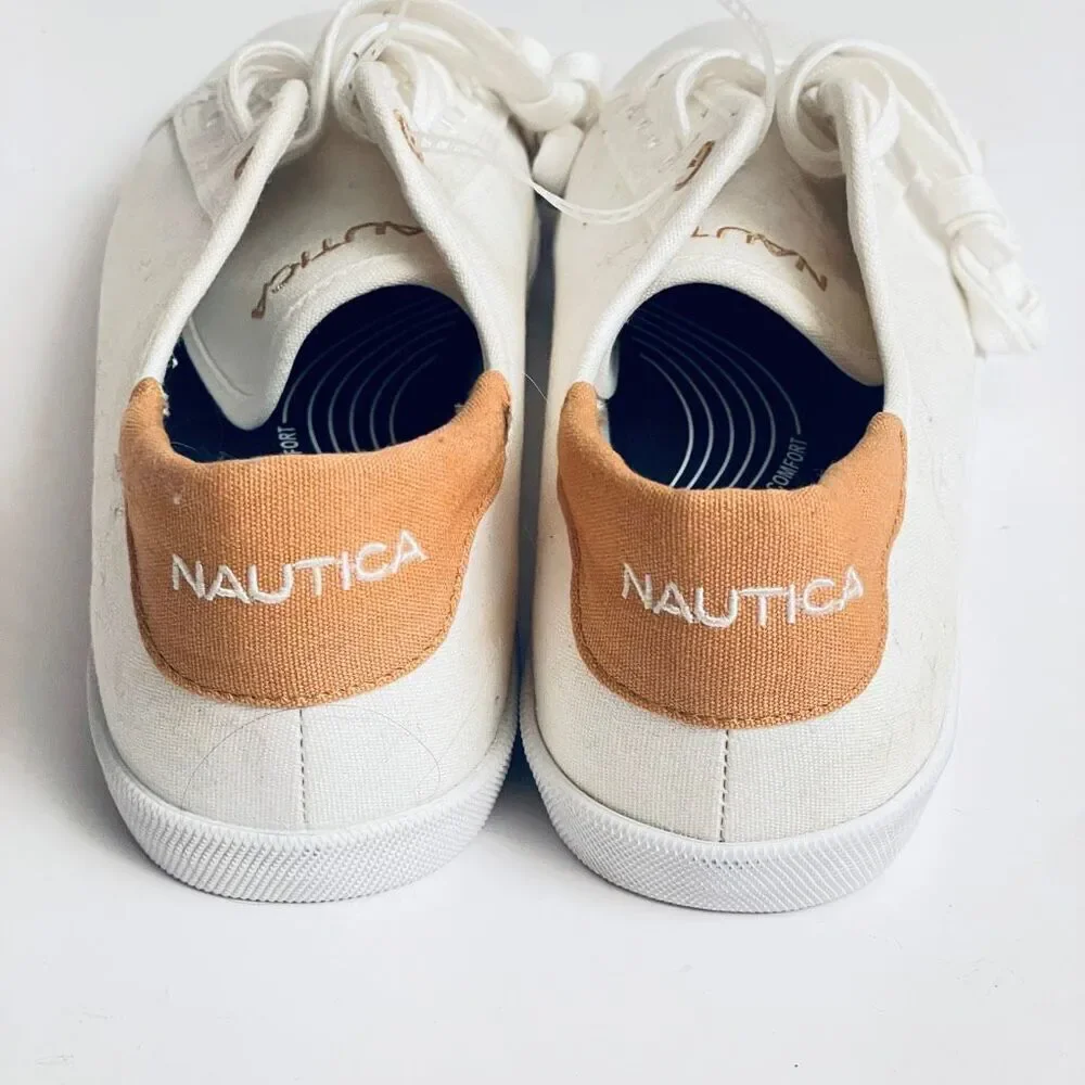 NWT Nautica Lanyard 8.5 White Cushioned Comfy memory foam navtech Sneakers READ